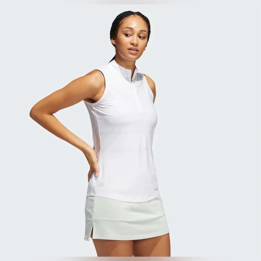 Adidas Herringbone Stripe Sleeveless Golf Top! Size Small - Picture 2 of 7